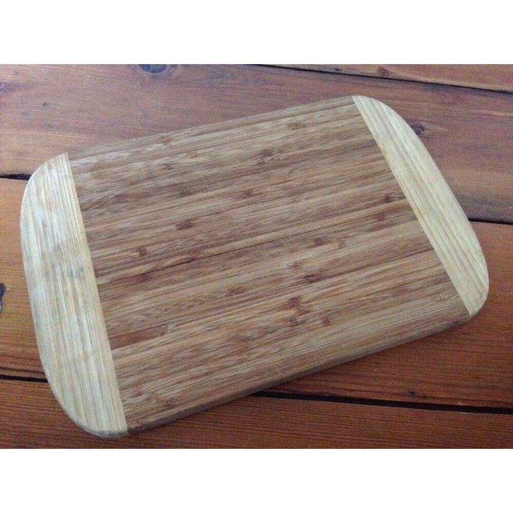 Solid Bamboo Light Dark Wood Cutting Board Rectangular Butcher Block 11.75x7.75